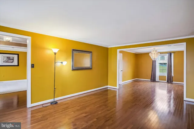 a view of livingroom with wooden floor