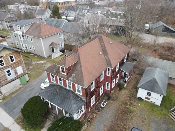 an aerial view of a house