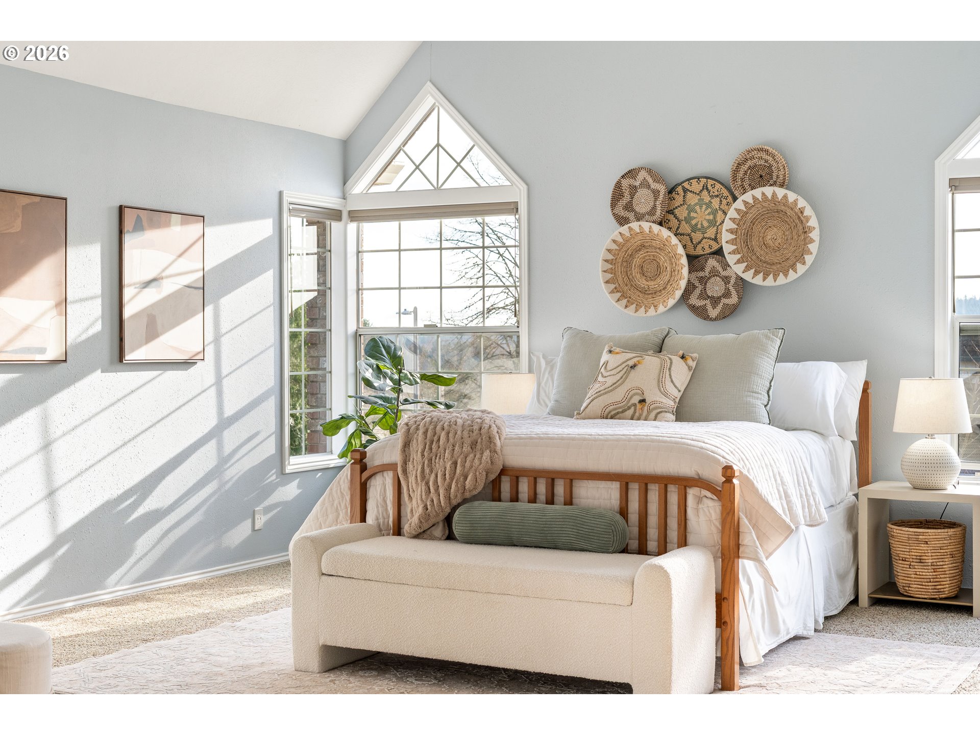 9985 Southwest 141st Avenue Beaverton, OR 97008 - Photo 29 of 47 a bedroom with a bed and a large window
