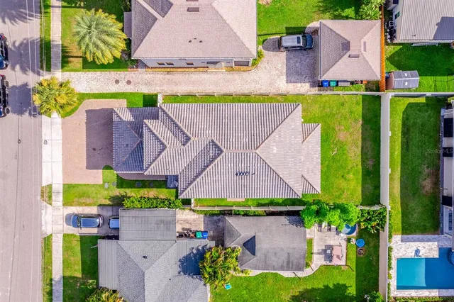 an aerial view of multiple house
