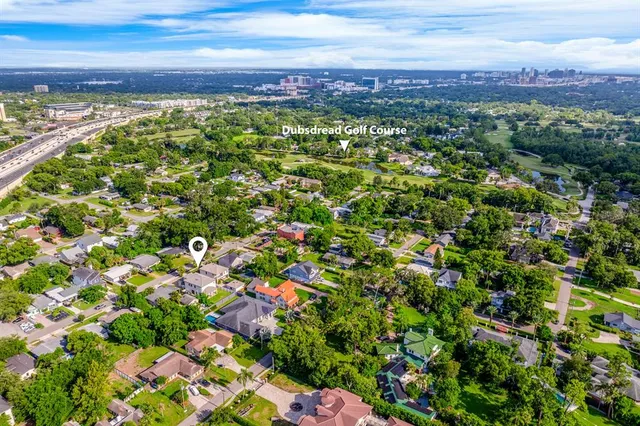 a view of a city with mountain view