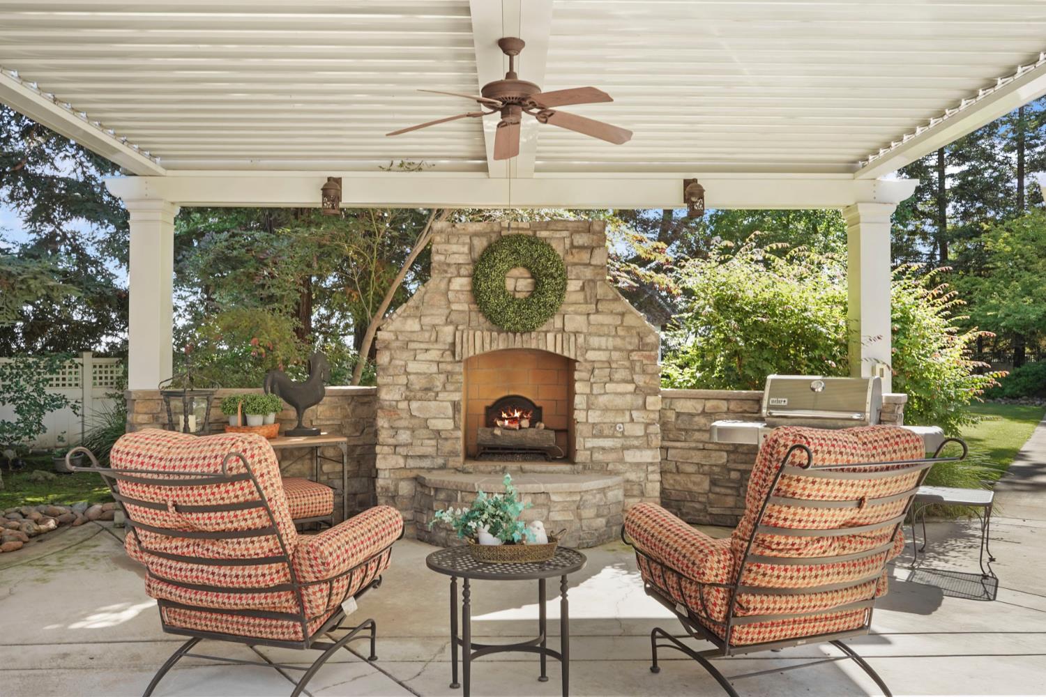 450 West Turner Road Lodi, CA 95242 - Photo 37 of 63 Custom built stone gas fireplace.