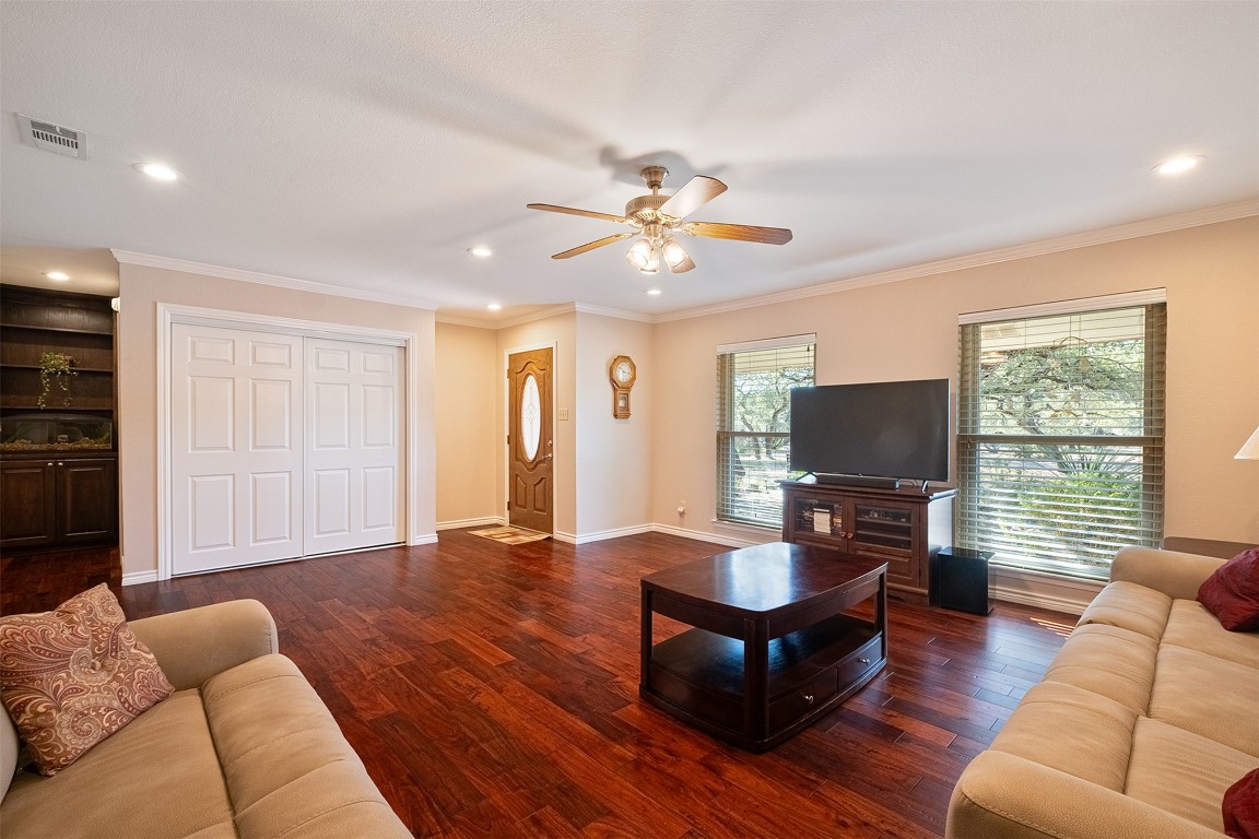 280 Sunset Terrace Cedar Park, TX 78613 - Photo 13 of 38 a living room with furniture and a flat screen tv