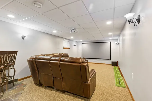 a living room with furniture