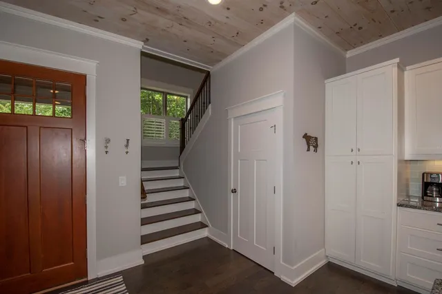 a view of an entryway with a window