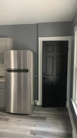 a view of a wooden door