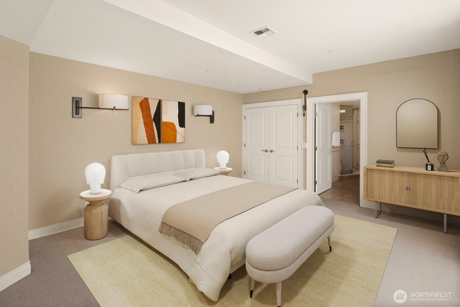 505 West Mercer Place, Unit 101 Seattle, WA 98119 - Photo 19 of 24 a bedroom with a bed and a couch