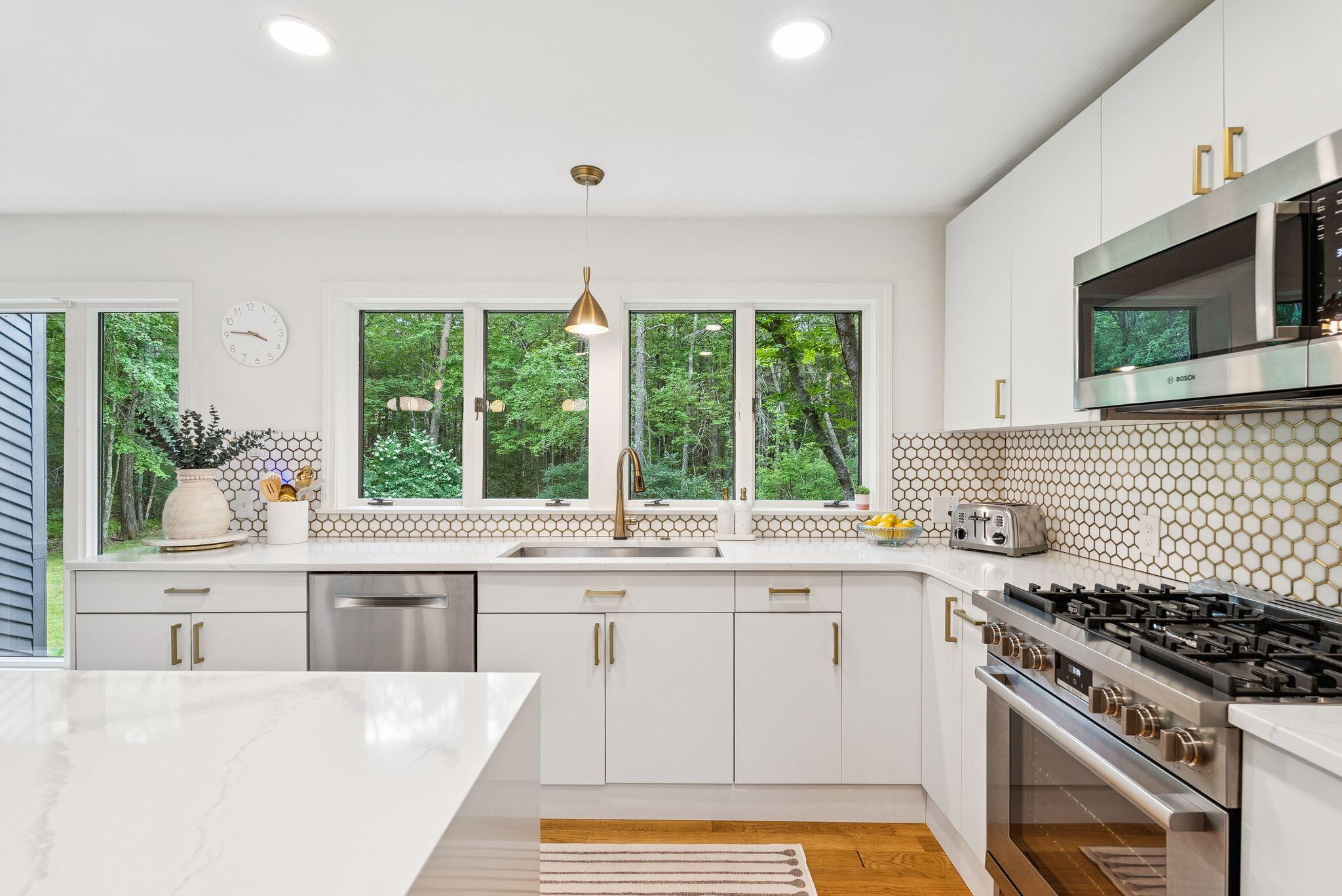 53 Waites Landing Road Falmouth, ME 04105 - Photo 36 of 71 Quartz Countertops and Honeycomb Tiling