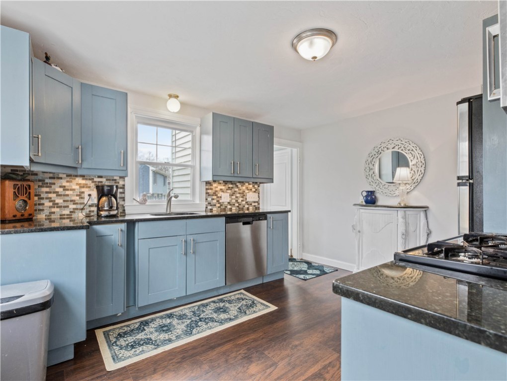417 Sowams Road Barrington, RI 02806 - Photo 6 of 23 Updated Kitchen. Granite. SS Appliances & Gas Stove/Range.