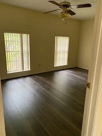a view of a livingroom with a window