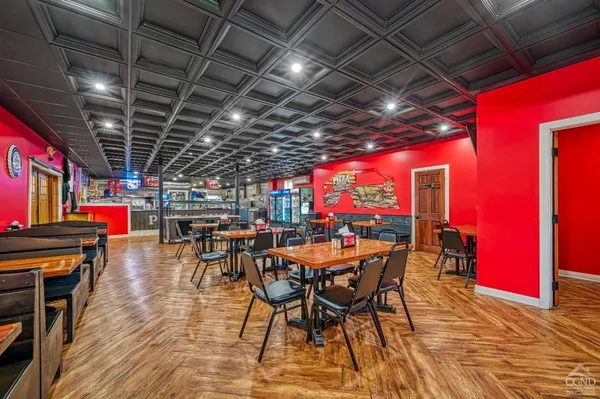 a view of a water fountain in front of a building