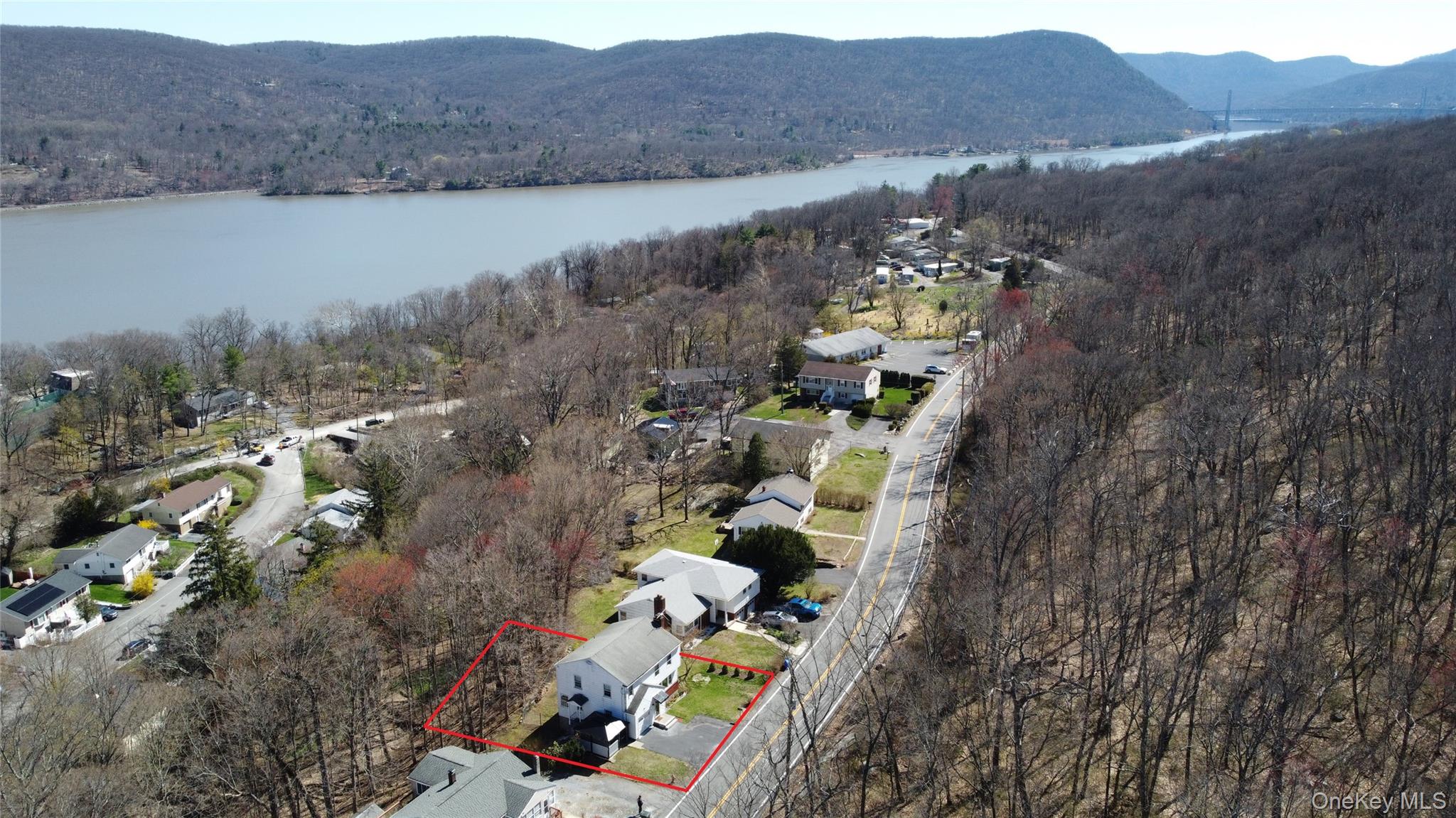 154 Old State Road Highland Falls, NY 10928 - Photo 43 of 49 Aerial view of home looking south towards Hudson River and Bear Mountain Bridge.