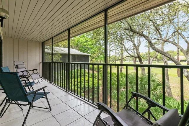 a view of trees from a window