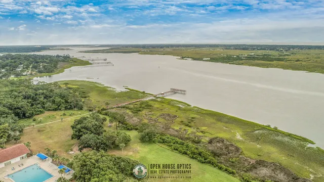 a view of yard with ocean view