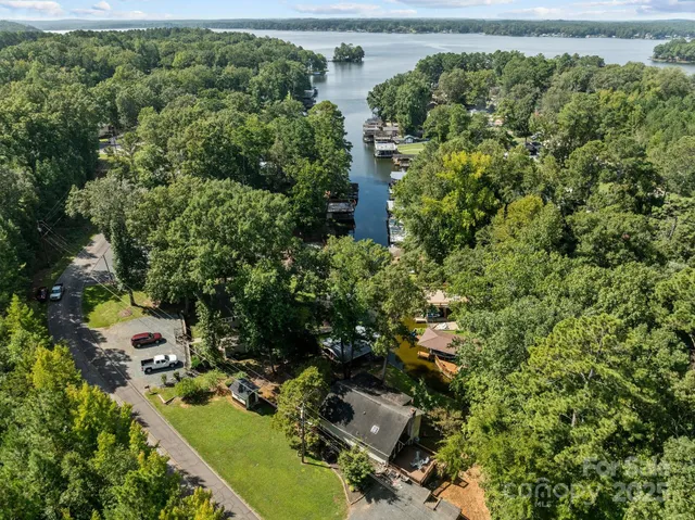 a view of a lake with a mountain
