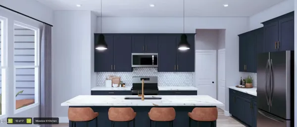a kitchen with granite countertop a sink and a stove