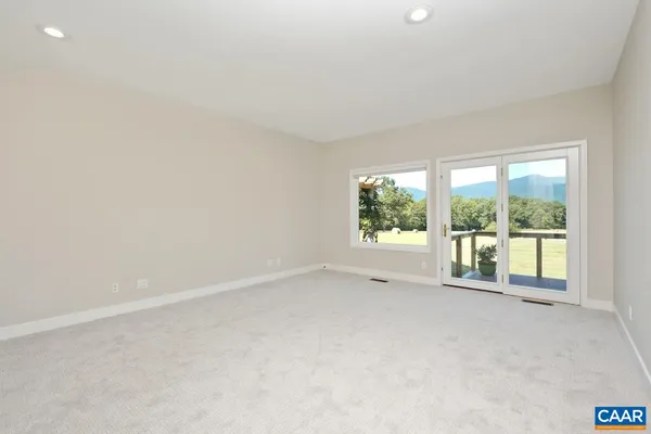 a view of a lake with a mountain