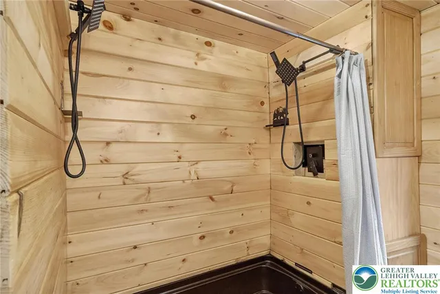 a bathroom with a shower