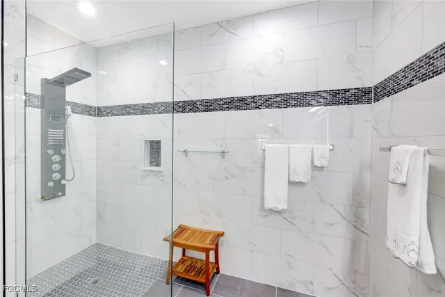 a bathroom with a shower