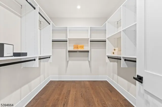 a view of walk in closet with wooden floor and entryway