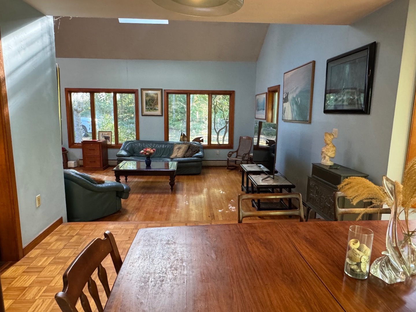 20 Brook Hollow Road West Tisbury, MA 02568 - Photo 11 of 33 a living room with furniture and wooden floor