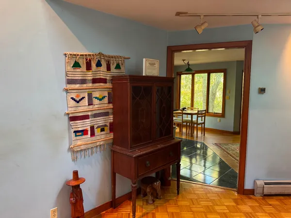 a living room with furniture