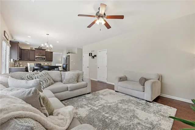 a living room with furniture