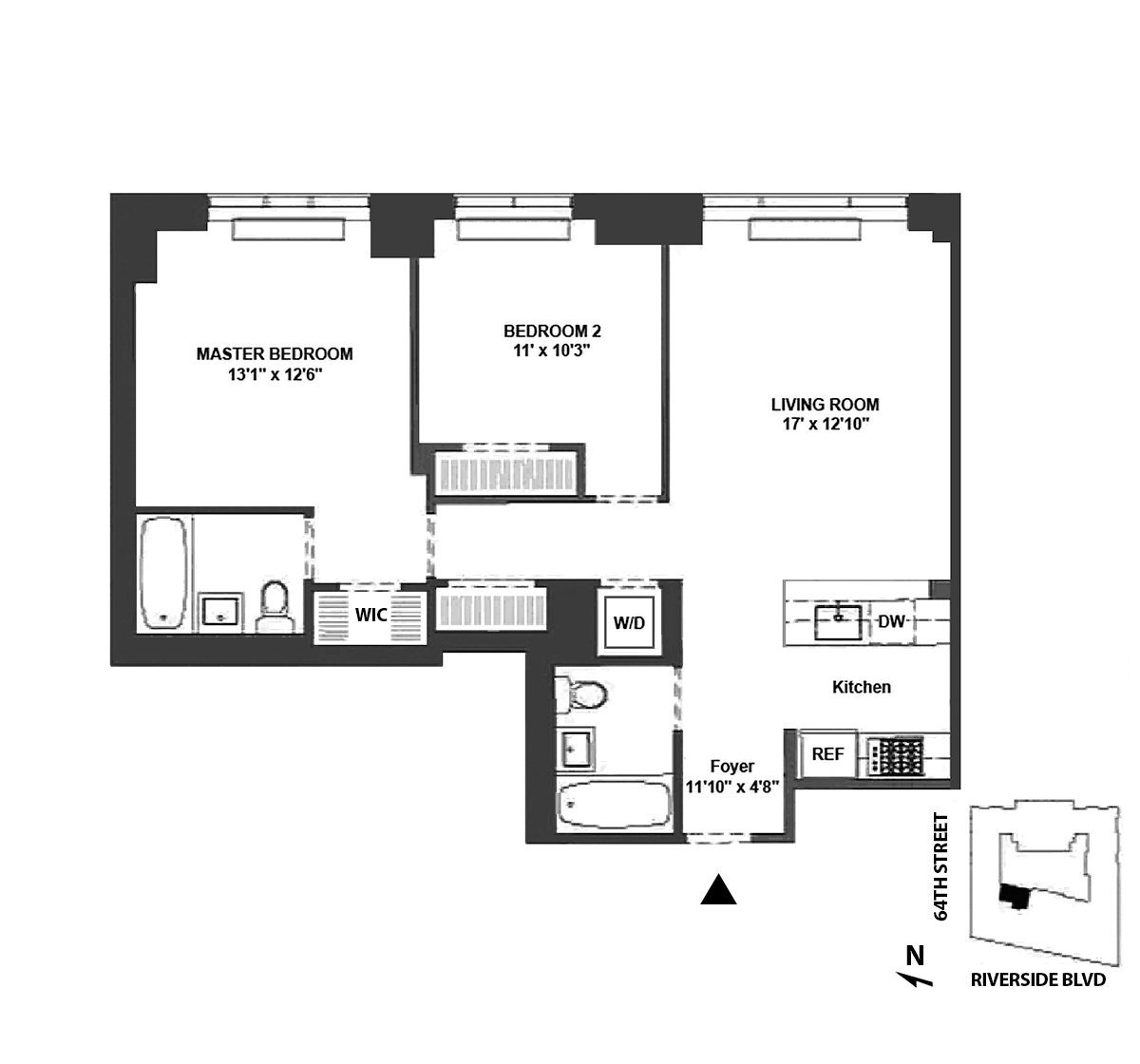 80 Riverside Boulevard, Unit 7A Manhattan, NY 10069 - Photo 23 of 23 a picture of a floor plan