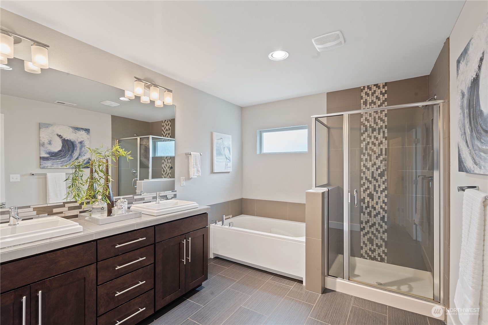 114 176th Place Southwest Bothell, WA 98012 - Photo 24 of 31 a bathroom with a tub sink shower and mirror