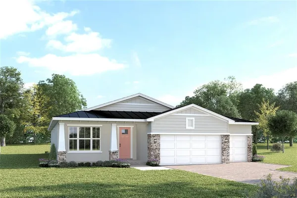 front view of a house and a yard