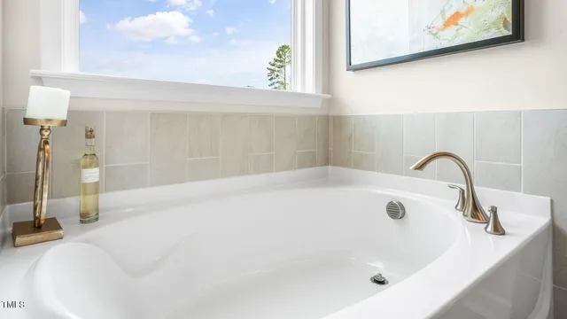 a bathroom with a tub