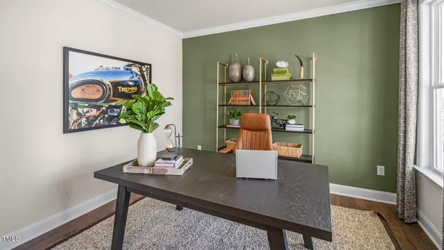 a view of a workspace with furniture