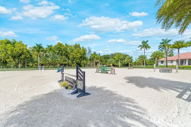 a view of a swimming pool with a yard