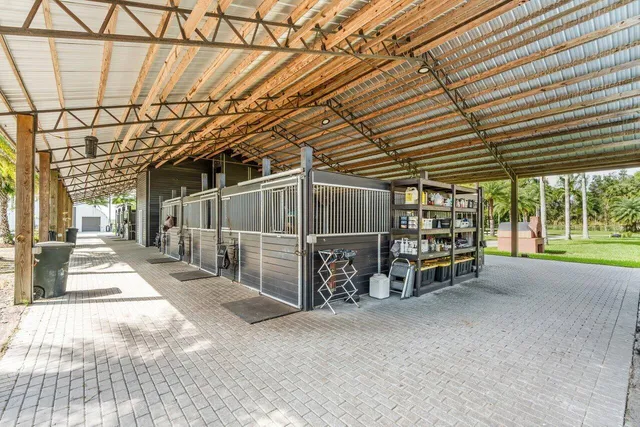 a view of a room with wooden walls