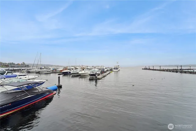 a view of a lake with outdoor space