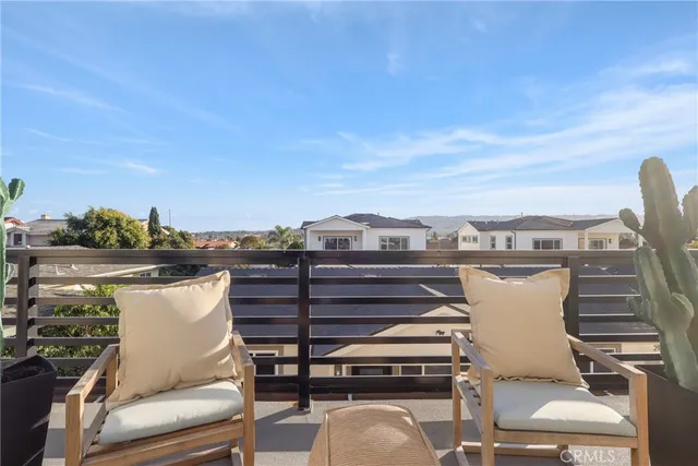 a view of a terrace with chairs