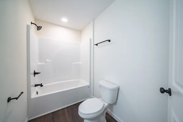 a bathroom with a toilet and a bathtub