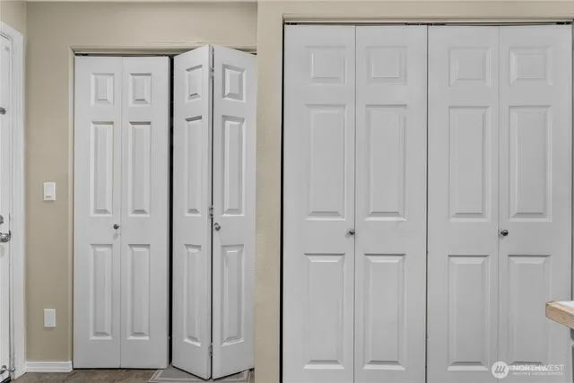 a view of a livingroom with wooden floor