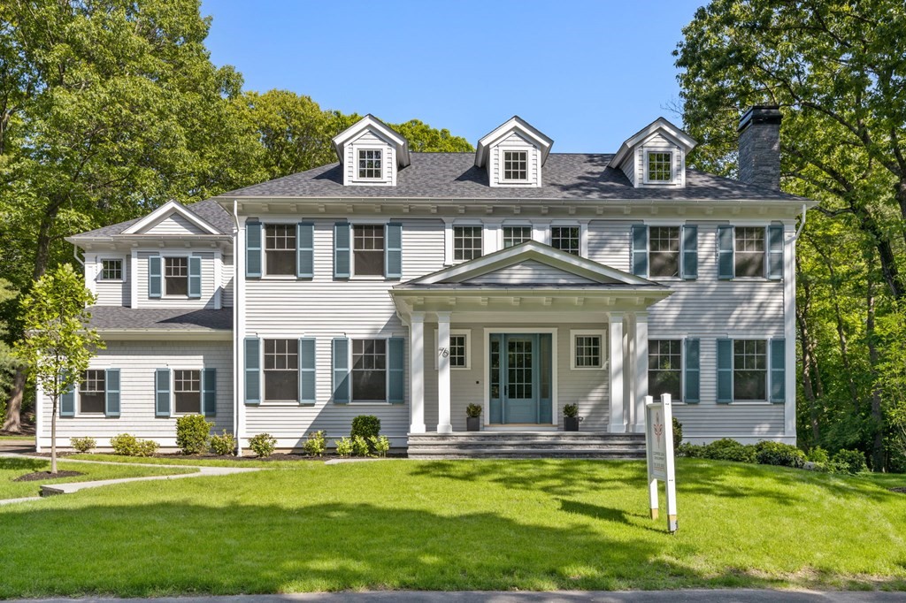 76 Bristol Road Wellesley, MA 02481 - Photo 1 of 36 a front view of a house with a garden