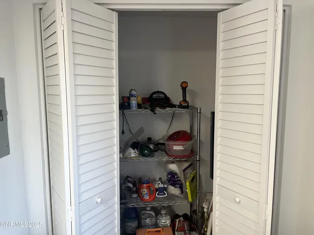 a close view of a closet