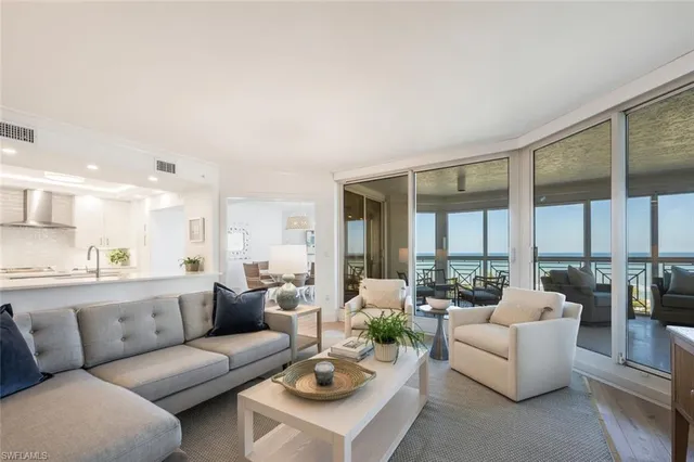 a living room with furniture