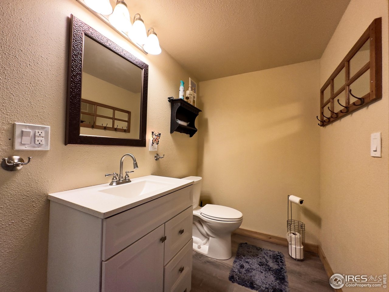 3676 Cherokee Meadows Road Livermore, CO 80536 - Photo 20 of 43 a bathroom with a toilet sink and mirror