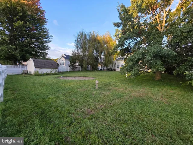 a view of a field of grass and trees
