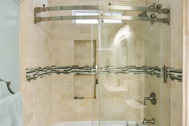 a bathroom with a shower