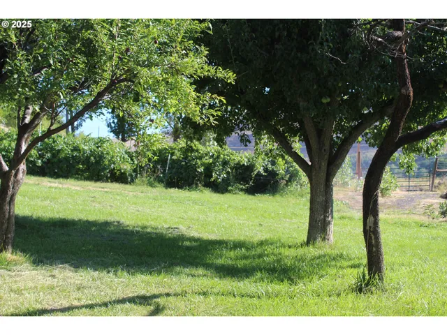 a backyard of a house with wooden floor and outdoor seating