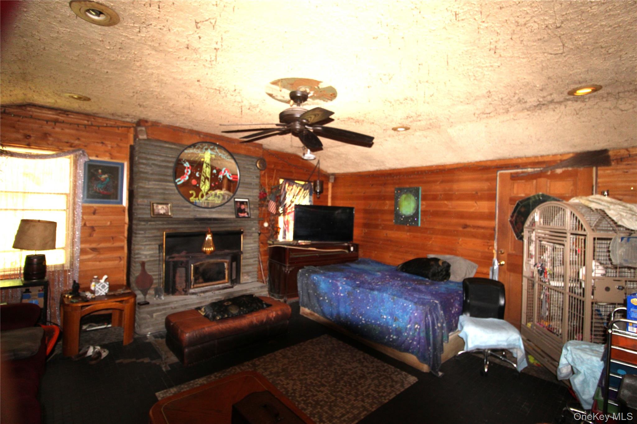 834 Cooley Road Parksville, NY 12768 - Photo 9 of 28 a living room with furniture a fireplace and a flat screen tv