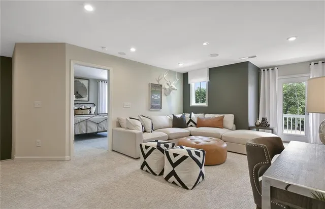 a living room with furniture