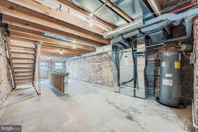 a view of a storage room with an empty space