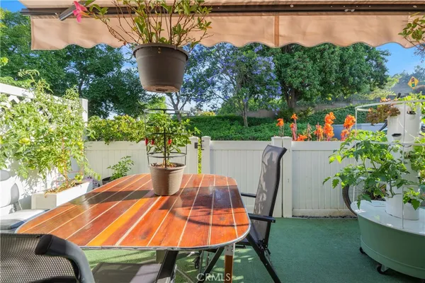 a outdoor view with a sitting space