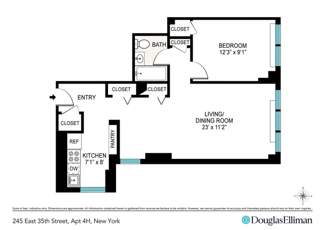 $510,000 | 245 East 35th Street, Unit 4H | Murray Hill